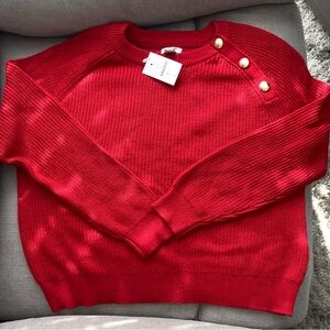 Womens J Crew NWT lightweight red Sweater in size S.